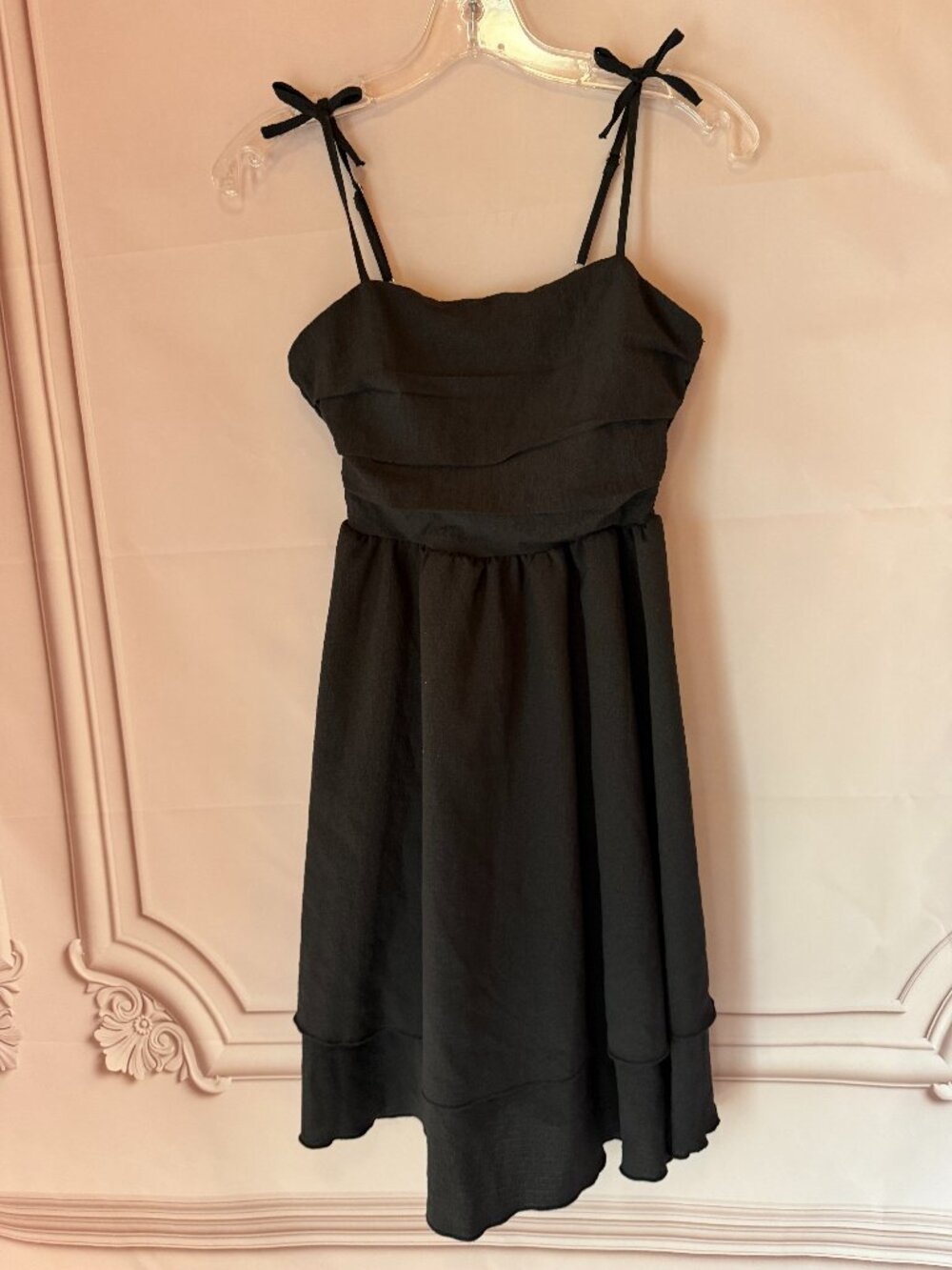 Girls Black Tiered Sundress Size 11Y NWOT Smocked Back